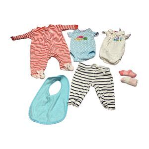 Baby Clothes Outfits Bodysuits Bib Pants 3-6 Months Multicolor Lot of 7